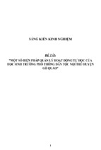 Sáng kiến kinh nghiệm skkn một số biện pháp quản lý hoạt động tự học của học sinh trường phổ thông dân tộc nội trú huyện gò quao