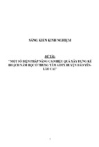 Sáng kiến kinh nghiệm quản lý một số biện pháp nâng cao hiệu quả lập kế hoạch năm học