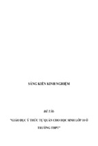 Sáng kiến kinh nghiệm  skkn  một số biện pháp giáo dục ý thức tự quản cho học sinh lớp 10 của giáo viên chủ nhiệm ở trường thpt