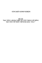 Sáng kiến kinh nghiệm skkn dạy tiếng anh đạt hiệu quả tốt trong lớp đông học sinh với nhiều trình độ khác nhau