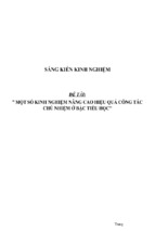 Sáng kiến kinh nghiệm skkn một số kinh nghiệm nâng cao hiệu quả công tác chủ nhiệm ở bậc tiểu học