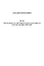 Sáng kiến kinh nghiệm skkn những điểm cần chú ý khi sử dụng giáo án điện tử vào việc dạy học trên lớp