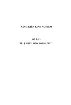 Sáng kiến kinh nghiệm về tỉ lệ thức môn toán lớp 7