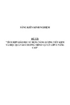 Sáng kiến kinh nghiệm skkn tích hợp giáo dục sử dụng năng lượng tiết kiệm và hiệu quả vào chương trình vật lý lớp 11 nâng cao