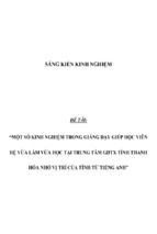 Sáng kiến kinh nghiệm skkn một số kinh nghiệm trong giảng dạy giúp học viên hệ vừa làm vừa học tại trung tâm gdtx tỉnh thanh hóa nhớ vị trí của tính từ tiếng anh