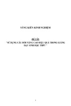 Sáng kiến kinh nghiệm skkn sử dụng câu hỏi nâng cao hiệu quả trong giảng dạy sinh học thpt