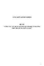 Sáng kiến kinh nghiệm skkn hiệu trường với công tác xây dựng kế hoạch năm học ở trường thpt hòa hưng, kiên giang