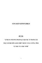 Sáng kiến kinh nghiệm skkn áp dụng phương pháp dạy học dự án trong bài thực hành môn gdcd thpt nhằm tăng cường tính tự học của học sinh