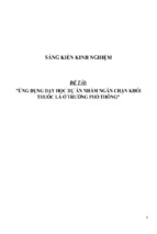 Sáng kiến kinh nghiệm skkn môn sinh học thpt  ứng dụng dạy học dự án nhằm ngăn chặn khói thuốc lá ở trường phổ thông