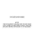 Sáng kiến kinh nghiệm skkn một số giải pháp và phương thức tổ chức nhằm nâng cao hiệu quả hoạt động giáo dục ngoài giờ lên lớp ở trường thpt