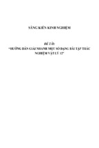 Sáng kiến kinh nghiệm skkn hướng dẫn giải nhanh một số dạng bài tập trắc nghiệm vật lý 12