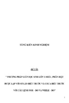 Sáng kiến kinh nghiệm phương pháp giúp học sinh lớp 11 hiểu, phân biệt được lặp với số lần biết trước và chưa biết trước với câu lệnh for – do và while – do