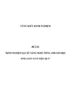 Kinh nghiệm dạy kỹ năng nghe tiếng anh cho học sinh loáp 10 có hiệu quả