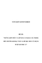 Những kiến thức và kĩ năng cần khắc sâu trong mỗi chương khi dạy toán 11, để học sinh vận dụng được khi học 12