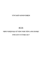 Sáng kiến kinh nghiệm kinh nghiệm dạy kỹ năng nghe tiếng anh cho học sinh loáp 10 có hiệu quả