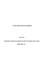 Sáng kiến kinh nghiệmc phương pháp dạy phần di truyền học quần thể sinh học 12