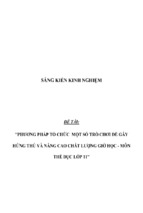 Sáng kiến kinh nghiệm phương pháp tổ chức  một số trò chơi để gây hứng thú và nâng cao chất lượng giờ học   môn thể dục lớp 11