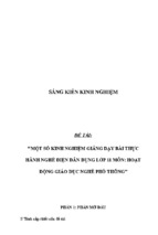 Một số kinh nghiệm giảng dạy bài thực hành nghề điện dân dụng lớp 11 môn hoạt động giáo dục nghề phổ thông