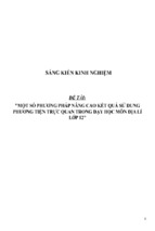 Một số phương pháp nâng cao kết quả sử dung phương tiện trực quan trong dạy học môn địa lí lớp 12