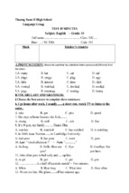 đề kiểm tra 45p lần 1 lớp 10