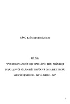 Skkn phương pháp giúp học sinh lớp 11 hiểu, phân biệt được lặp với số lần biết trước và chưa biết trước với câu lệnh for – do và while – do