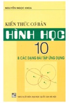 Kiến thức cơ bản hình học 10   các dạng bài tập ứng dụng (nxb đại học quốc gia)   nguyễn ngọc khoa, 192 trang