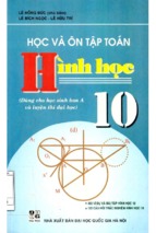 Học và ôn tập toán hình học 10 (nxb đại học quốc gia)   lê hồng đức, 344 trang