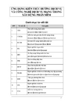 Luận văn ứng dụng kiến trúc hướng dịch vụ và công nghệ dịch vụ mạng trong xây dựng phần mềm