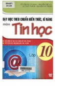 Dạy học theo chuẩn kiến thức kĩ năng môn tin học lớp 10 (nxb đại học sư phạm)   hồ cẩm hà, 203 trang