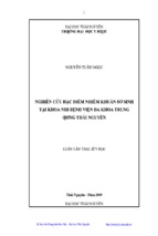Luận văn nghiên cứu đặc điểm nhiễm khuẩn sơ sinh tại khoa nhi bệnh viện đa khoa trung ương thái nguyên
