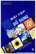 Bài tập bổ sung tiếng anh 10 (nxb đại học quốc gia)   hoàng thị lệ, 201 trang