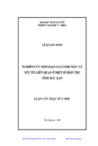Luận văn nghiên cứu rối loạn glucose máu và yếu tố liên quan ở một số dân tộc tỉnh bắc kạn