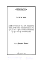 Luận văn nghiên cứu mối liên quan giữa triệu chứng tim mạch với một số triệu chứng lâm sàng, cận lâm sàng ở bệnh nhân basedow điều trị tại bệnh viện nội tiết trung ương
