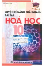 Luyện kỹ năng giải nhanh bài tập hóa học 10 (nxb đại học quốc gia)   cụ thanh toán, 176 trang