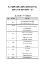 Luận văn xây dựng ứng dụng tóm lược tự động văn bản tiếng việt
