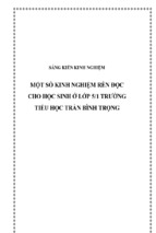 Skkn một số kinh nghiệm rèn đọc cho học sinh ở lớp 5 trường tiểu học trần bình trọng