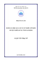 đánh giá hiệu quả sản xuất nghề lưới kéo huyện nghĩa hưng, tỉnh nam định