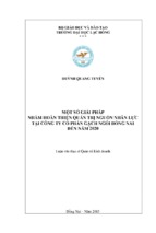 Luận văn thạc sĩ Một số giải pháp nhằm hoàn thiện quản trị nguồn nhân lực tại công ty cổ phần gạch ngói đồng nai đến năm 2020