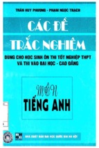 CÁC ĐỀ TRẮC NGHIỆM MÔN TIẾNG ANH