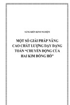 Skkn một số giải pháp nâng cao chất lượng dạy dạng toán “chuyển động của hai kim đồng hồ”