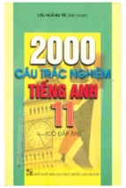 2000 CÂU TRẮC NGHIỆM TIẾNG ANH 11 CÓ ĐÁP ÁN