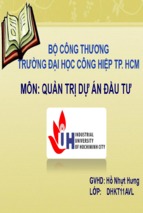 Tiểu luận quản trị dự án đầu tư lập dự án kinh doanh restaurants cake and café