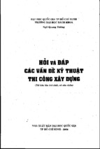 HỎI ĐÁP CÁC VẤN ĐỀ KỸ THUẬT THI CÔNG XÂY DỰNG