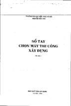 SỔ TAY CHỌN MÁY THI CÔNG XÂY DỰNG