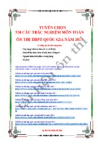 520 CÂU TRẮC NGHIỆM MÔN TOÁN TỪNG CHƯƠNG ÔN THI THPT QUỐC GIA NĂM 2017 có giải thích chi tiết cuối chương