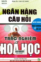 NGÂN HÀNG CÂU HỎI TRẮC NGHIỆM HÓA HỌC QUYỂN THƯỢNG HÓA ĐẠI CƯƠNG VÔ CƠ