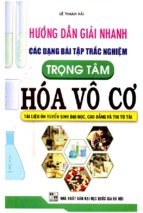 HƯỚNG DẪN GIẢI NHANH CÁC DẠNG BÀI TẬP TRẮC NGHIỆM TRỌNG TÂM HÓA VÔ CƠ