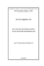 đào tạo nghề cho người lao động huyện thanh trì, thành phố hà nội
