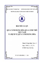 Tiểu luận quá cảnh hàng hóa qua lãnh thổ việt nam và dịch vụ quá cảnh hàng hóa