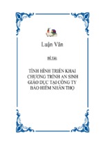 đề tài tình hình triển khai chương trình an sinh giáo dục tại công ty bảo hiểm nhân thọ